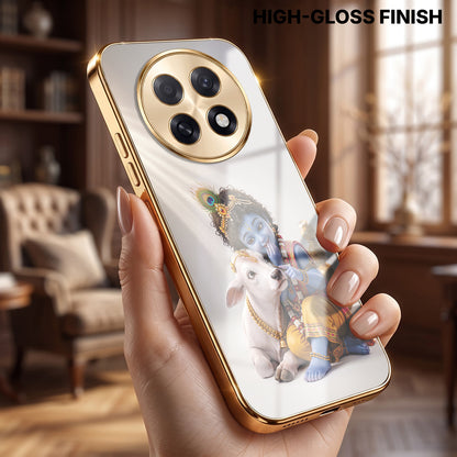 Oppo F31 Pro+ 5G Bal Krishna Blessings Gold Electroplated Glass Phone Back Case