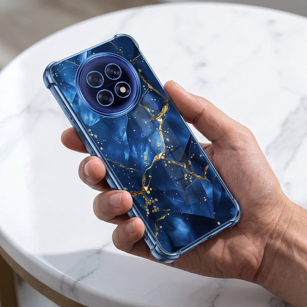 Oppo F31 Pro+ 5G Blue Crimson Marble Airbags Printed Back Case