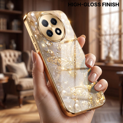 Oppo F29 Pro 5G Golden Butterfly Gold Electroplated Glass Phone Back Case