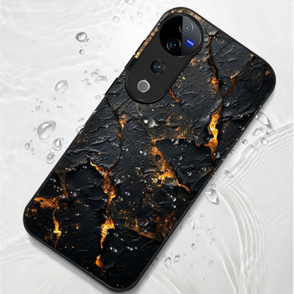 Vivo V40 Pro 5G Premium Acrylic Shockproof Glass Back Case (Volcanic Gold)
