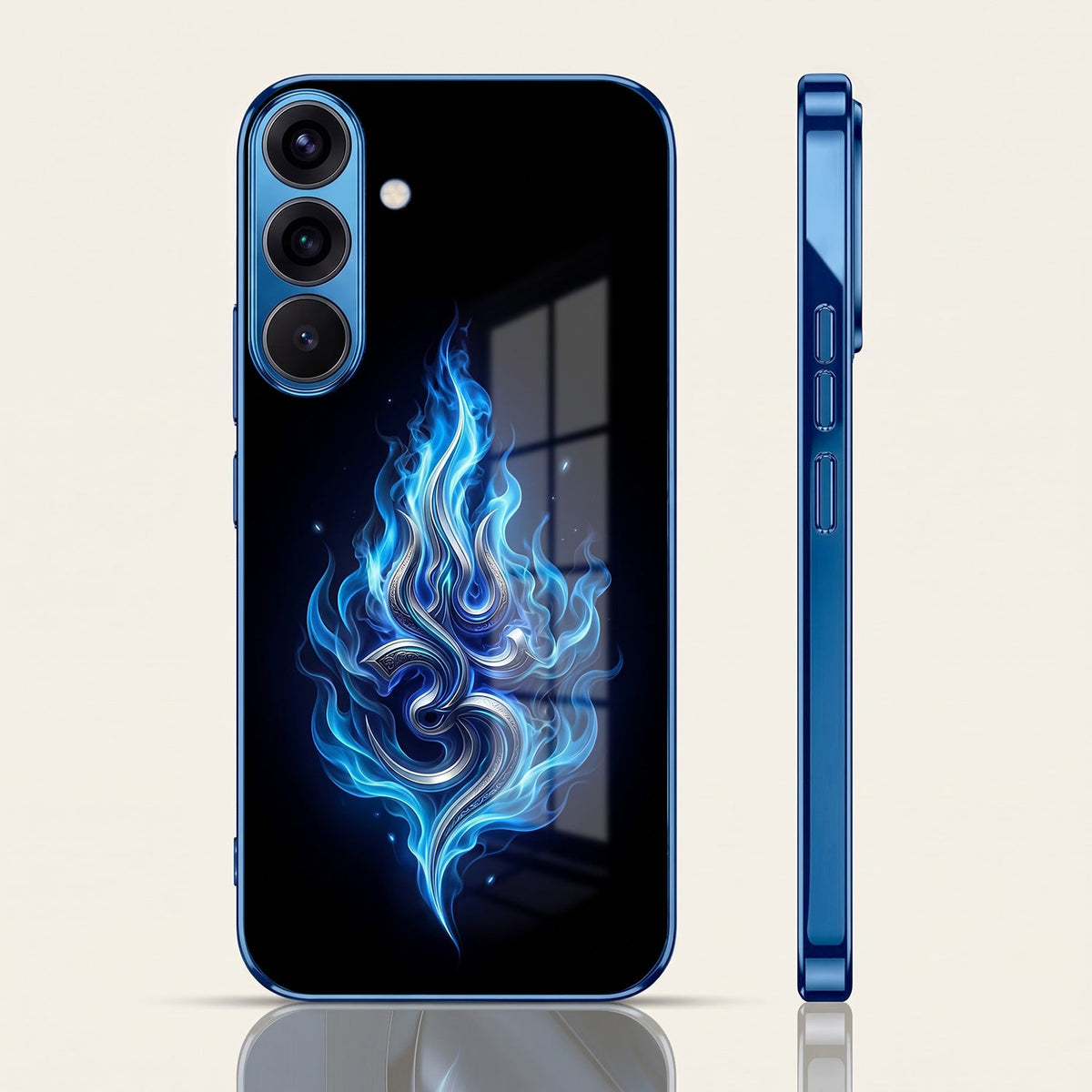 Samsung Galaxy A36 5G Blue Flame OM Blue Electroplated Glass Phone Back Case