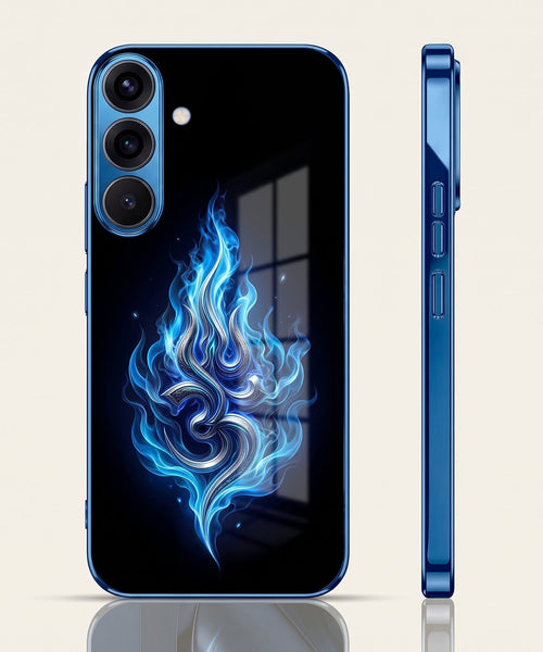 Samsung Galaxy A36 5G Blue Flame OM Blue Electroplated Glass Phone Back Case