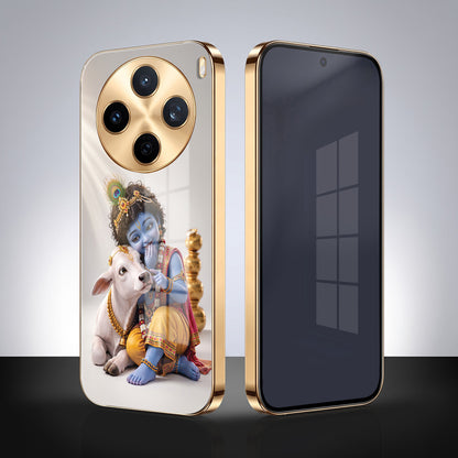 Vivo X200T 5G Bal Krishna Blessings Gold Electroplated Glass Phone Back Case