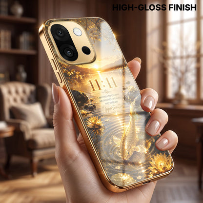 OnePlus 13s 5G 11:11 Manifestation Gold Electroplated Glass Phone Back Case