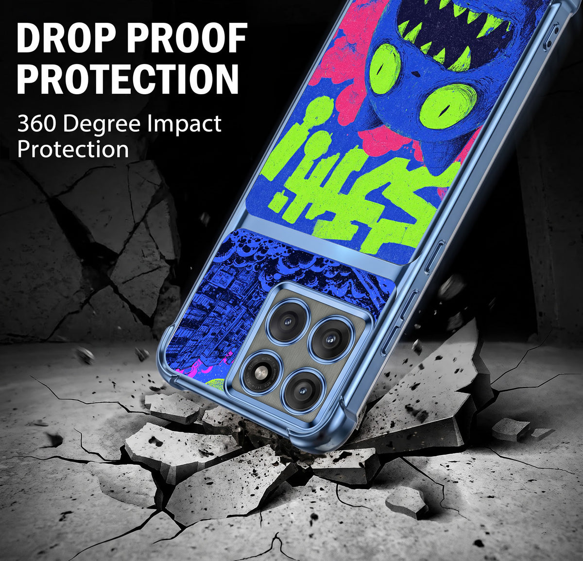 Motorola Edge 60 Pro 5G Neon Monster Dual-Tone Transparent Airbags Case