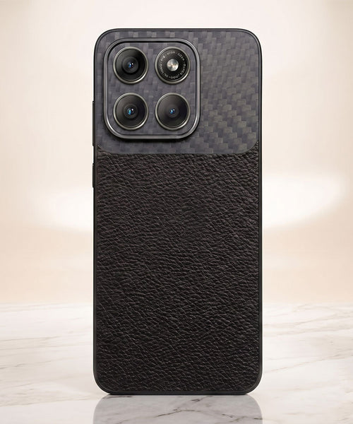 Motorola Edge 60 Pro 5G Carbon Fiber Leather Hybrid Phone Case