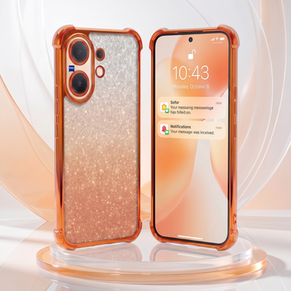 Vivo V60 5G Luxury Shockproof Shimmer Airbag Cosmic Orange Case