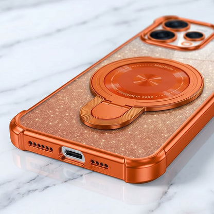 Oppo Reno 15 5G Invincible Bracket Ring Stand Shimmer Airbag Cosmic Orange Case