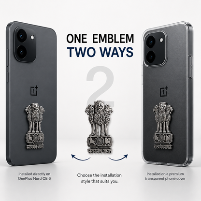 OnePlus Nord CE6 5G Compatible Satyamev Jayate 3D Metal Emblem Sticker
