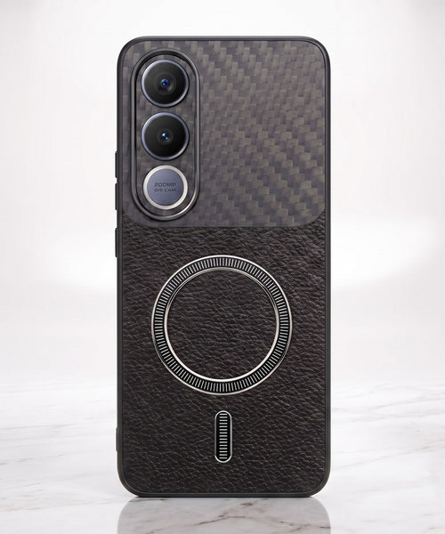 Vivo V70 FE 5G Carbon Fiber Leather Hybrid MagSafe Magnetic Case