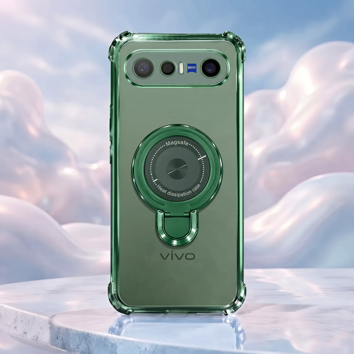 Vivo X300 FE 5G Luxury Four Corner Invincible Bracket Ring Stand Case