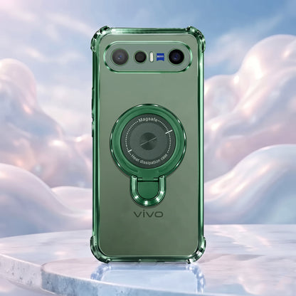 Vivo X300 FE 5G Luxury Four Corner Invincible Bracket Ring Stand Case