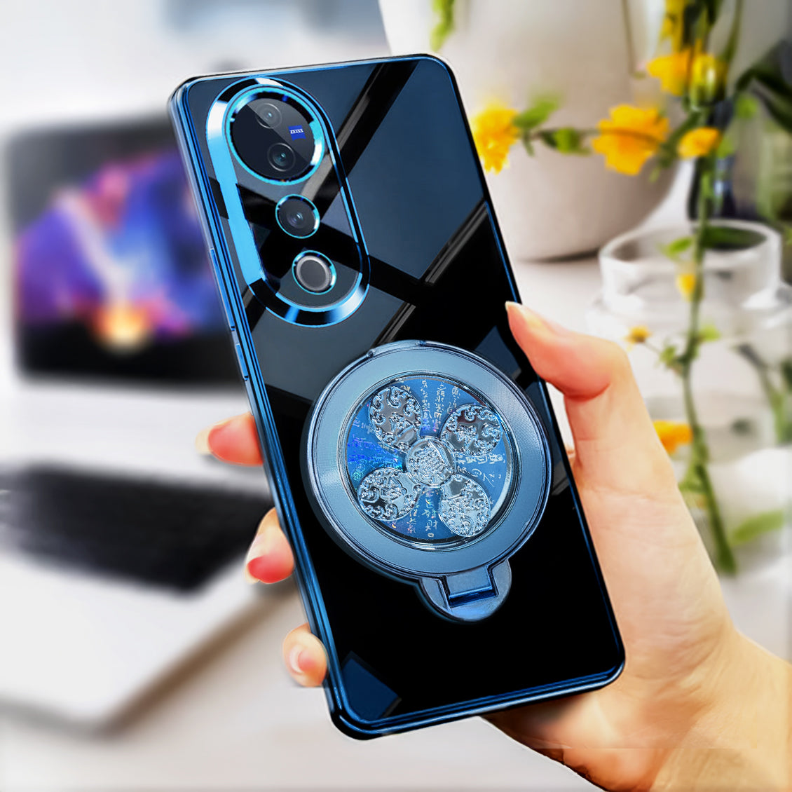 Vivo V40 Pro 5G Electroplating Reflective Fidget Rotating Back Case