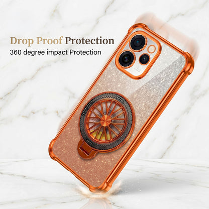 Oppo Reno 15 Pro Mini 5G Stress Buster Wheel Rotating Shimmer Airbag Cosmic Orange Case