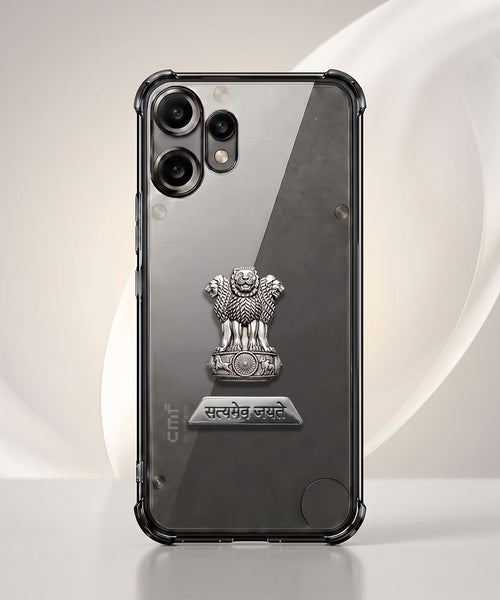 Nothing Phone 2 Pro 5G Satyamev Jayate 2-in-1 Emblem Transparent Shockproof Airbag Case