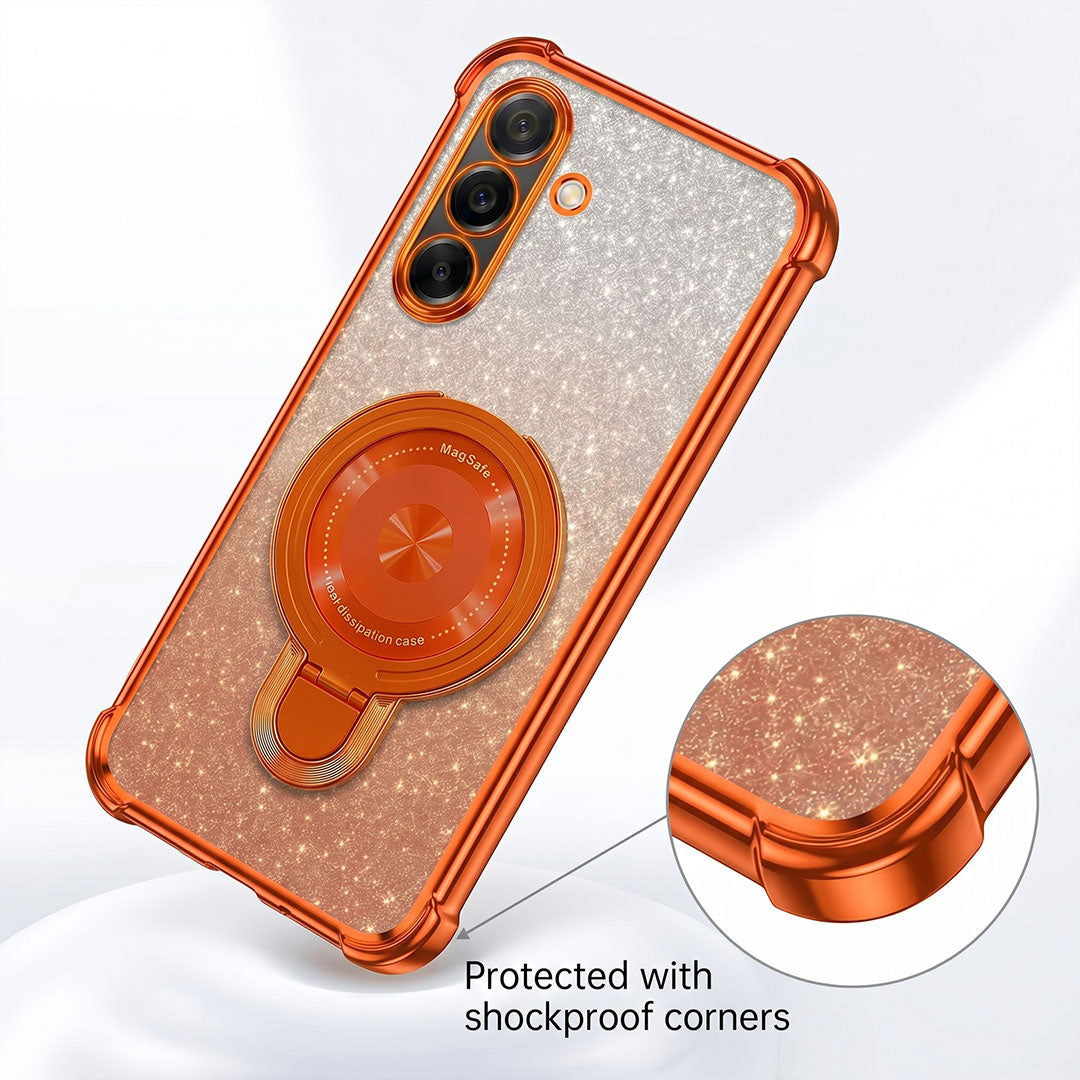 Samsung Galaxy A36 5G Invincible Bracket Ring Stand Shimmer Airbag Cosmic Orange Case