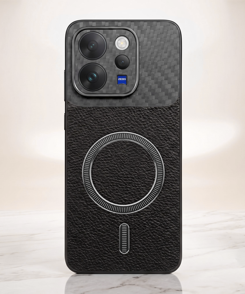 Vivo V70 5G Carbon Fiber Leather Hybrid MagSafe Magnetic Case