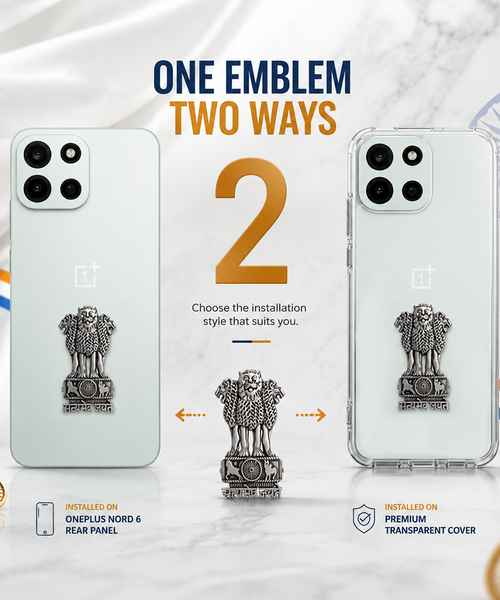 OnePlus Nord 6 5G Compatible Satyamev Jayate 3D Metal Emblem Sticker