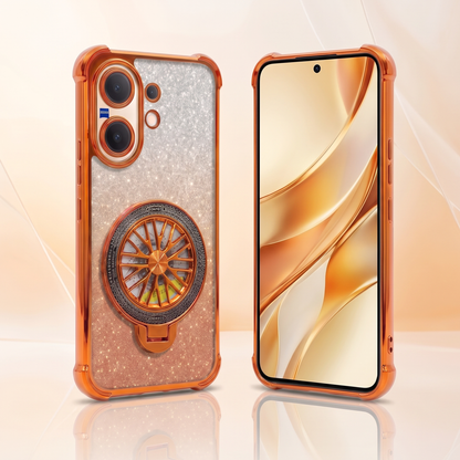 Vivo V60 5G Stress Buster Wheel Rotating Shimmer Airbag Cosmic Orange Case