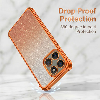 Motorola Edge 60 Pro 5G Luxury Shockproof Shimmer Airbag Cosmic Orange Case