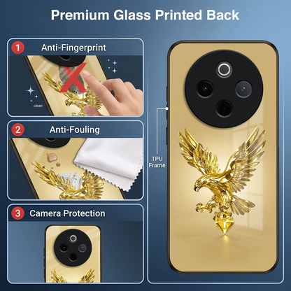 Vivo T4 5G Golden Eagle Acrylic Glass Back Case