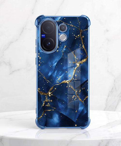 Vivo V60 5G Blue Crimson Marble Airbags Printed Back Case