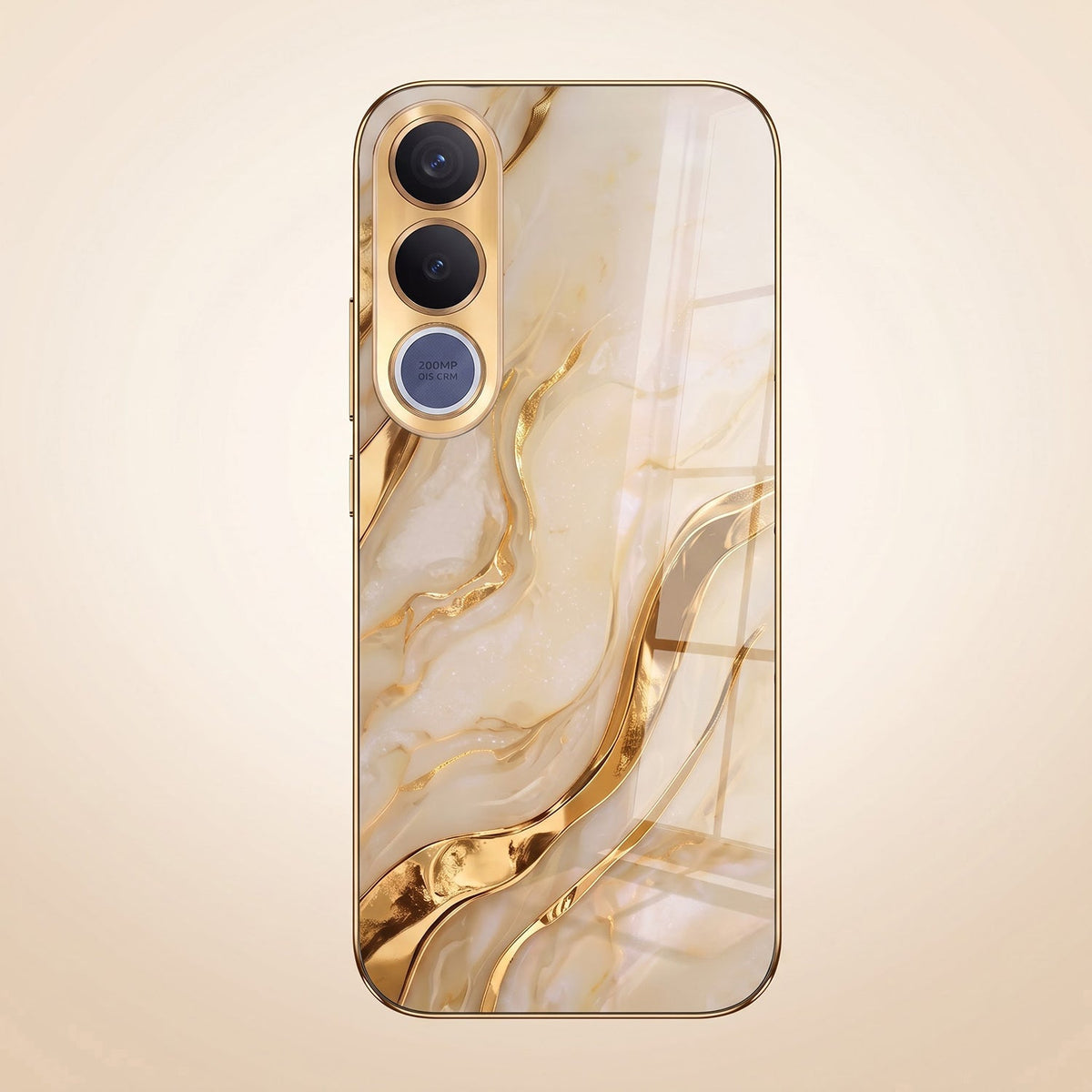 Vivo V70 FE 5G Marvel Texture Gold Electroplated Glass Phone Back Case