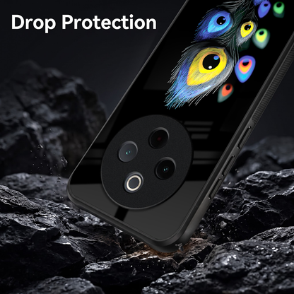 Vivo T4 5G Premium Peacock Feather Acrylic Glass Back Case