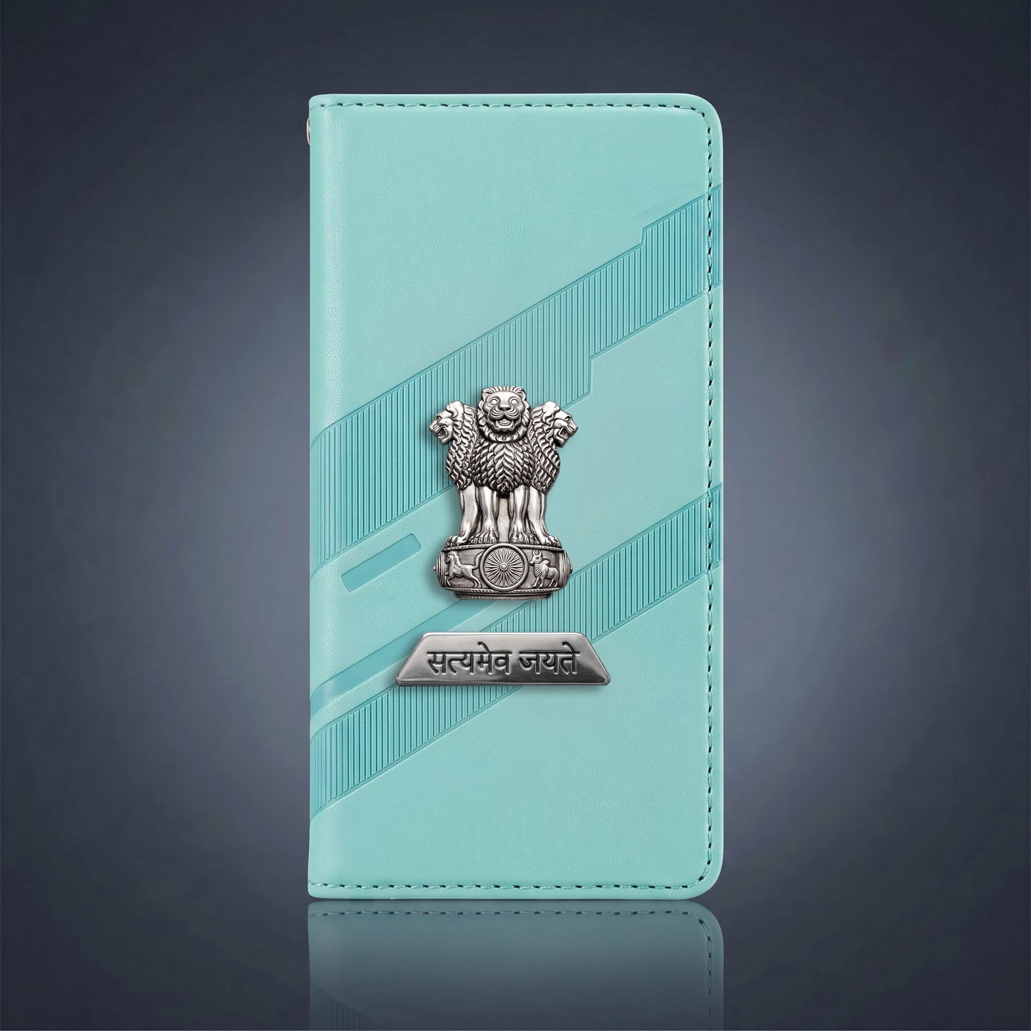 Samsung Galaxy A56 5G Metal Satyamev Jayate 2-in-1 Emblem Magnetic Flip Wallet Case