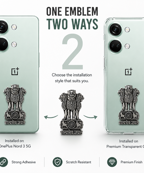 OnePlus Nord 3 5G Compatible Satyamev Jayate 3D Metal Emblem Sticker