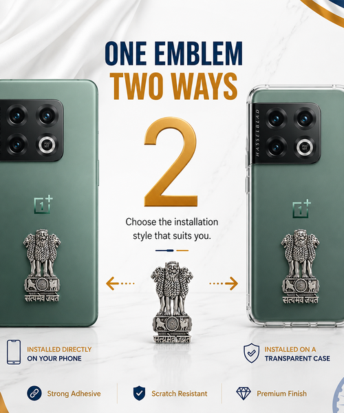 OnePlus 10 Pro 5G Compatible Satyamev Jayate 3D Metal Emblem Sticker