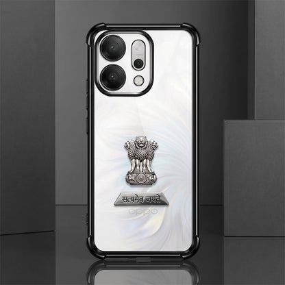 Oppo Reno 14 5G Satyamev Jayate 2-in-1 Emblem Transparent Shockproof Airbag Case