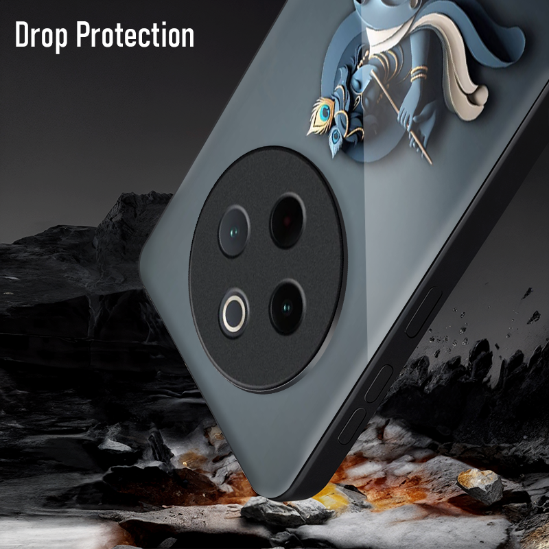 Vivo T4 5G Premium Acrylic Shockproof Glass Back Case (Krishna Ji)
