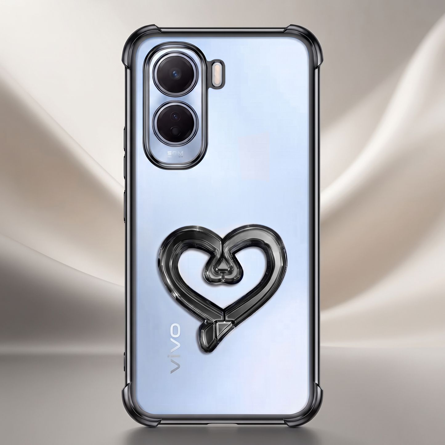 Vivo T5 Pro 5G Premium Heart Transparent Shockproof Airbag Phone Case