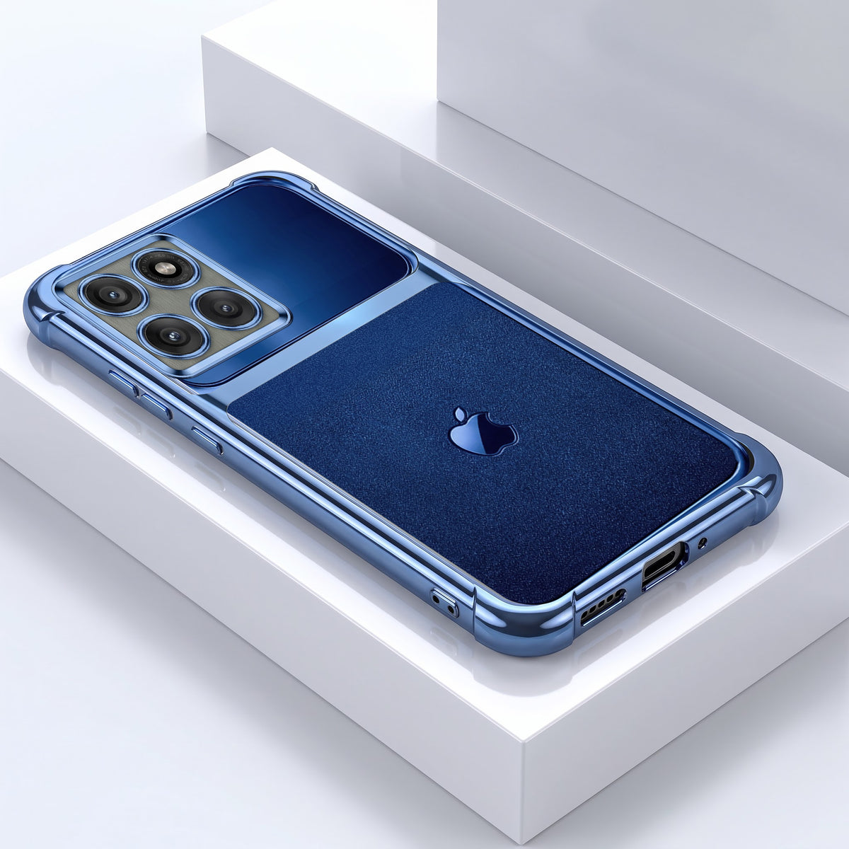 Motorola Edge 60 Pro 5G Apple Blue Glitter Dual-Tone Transparent Airbags Case