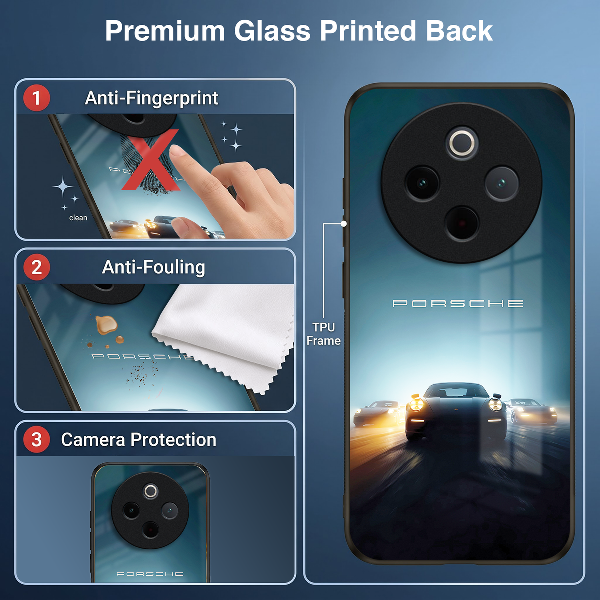Vivo T4 5G Porsche Acrylic Glass Back Case