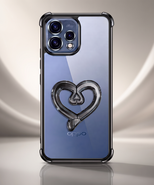 Oppo Reno 15 5G Premium Heart Transparent Shockproof Airbag Phone Case
