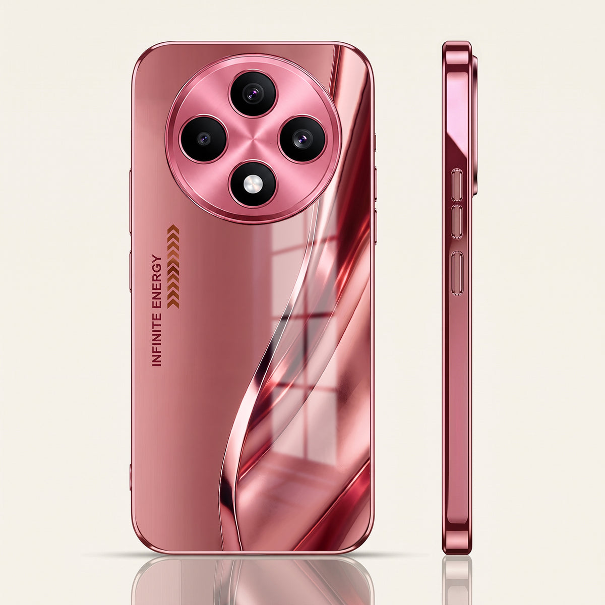 Oppo F27 Pro+ 5G Luxury Infinity Energy Pink Electroplated Glass Phone Back Case