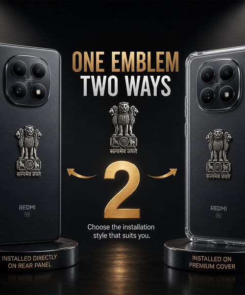Redmi Note 15 5G Compatible Satyamev Jayate 3D Metal Emblem Sticker