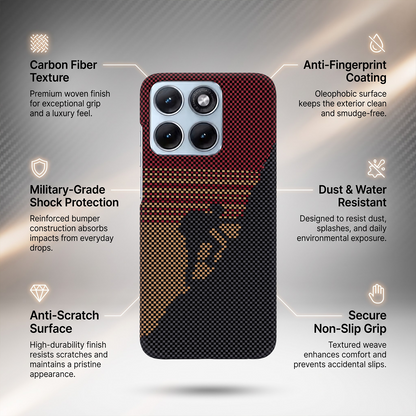 Motorola Edge 70 Fusion 5G Premium Aramid Carbon Fiber Pixel Pattern Phone Case