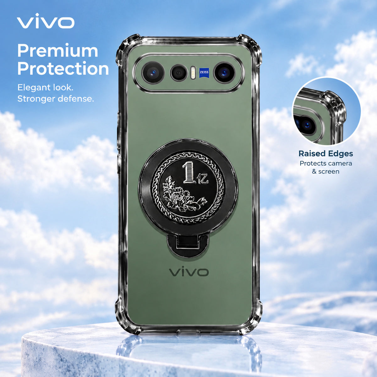 Vivo X300 FE 5G Premium Billion Wheel Rotating Shockproof Airbags Case