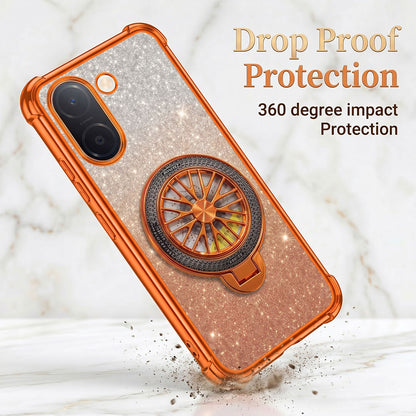 Vivo V60e 5G Stress Buster Wheel Rotating Shimmer Airbag Cosmic Orange Case