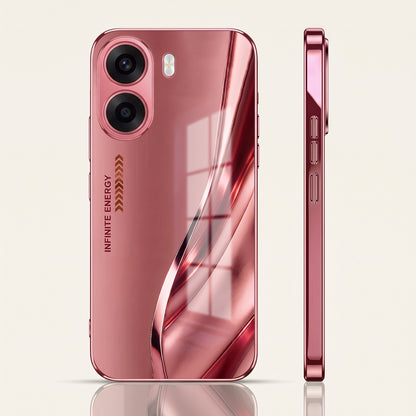 Oppo K14x 5G  Luxury Infinity Energy Pink Electroplated Glass Phone Back Case