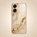 Oppo K14x 5G Marvel Texture Gold Electroplated Glass Phone Back Case