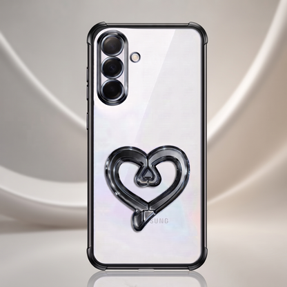 Samsung Galaxy A56 5G Premium Heart Transparent Shockproof Airbag Phone Case