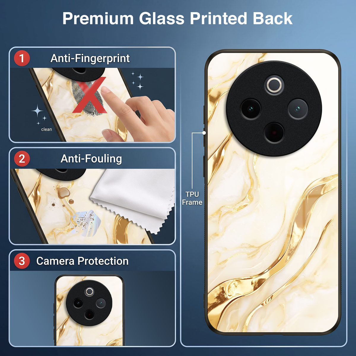 Vivo T4 5G Marvel Texture Acrylic Glass Back Case