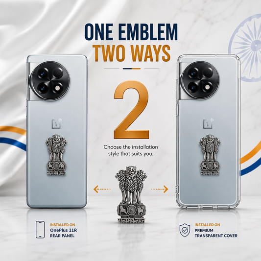 OnePlus 11R 5G Compatible Satyamev Jayate 3D Metal Emblem Sticker