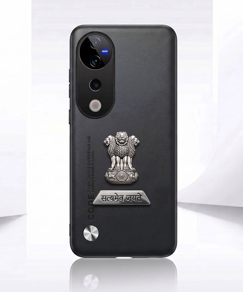 Vivo V40 Pro 5G Satyamev Jayate 2-in-1 Emblem Vegan Leather Back Case
