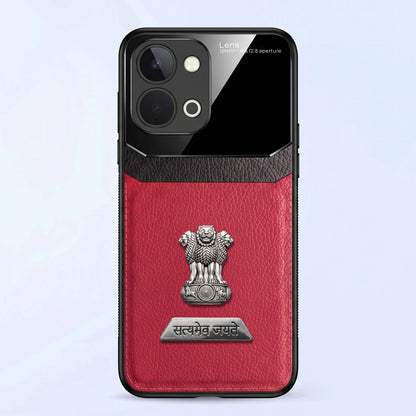 Vivo T5x 5G Satyamev Jayate 2-in-1 Emblem Leather Lens Protective Back Case