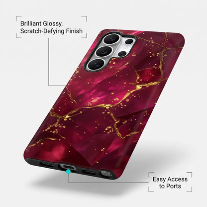 Samsung Galaxy S25 Ultra 5G Luxury Crimson Marble Protective Case